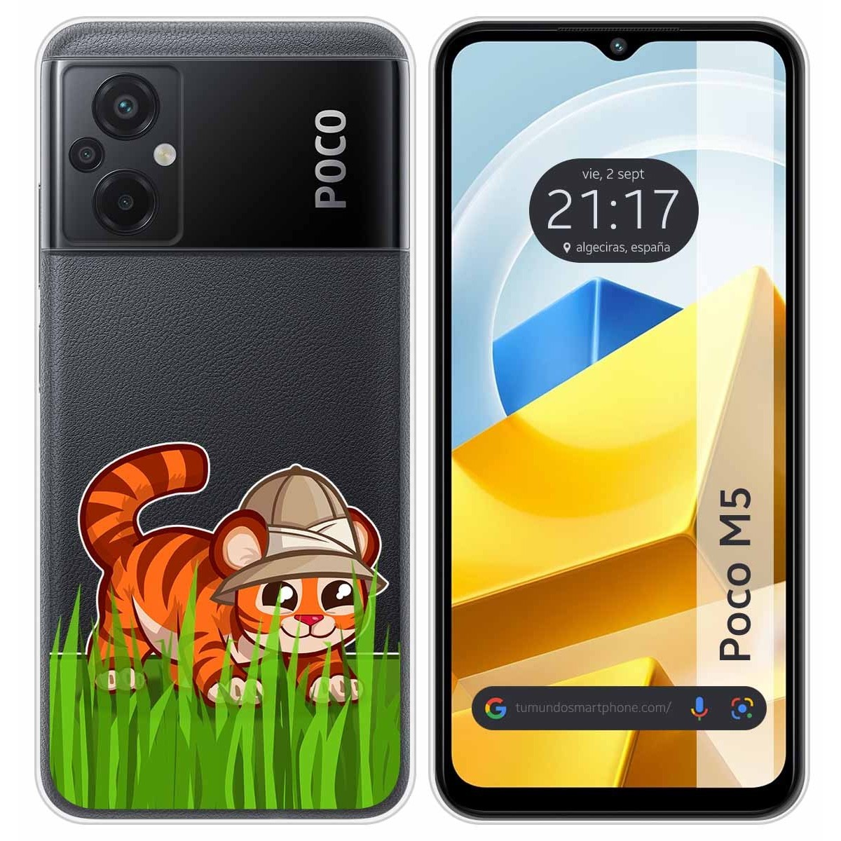 Funda Silicona Transparente para Xiaomi POCO M5 diseño Tigre Dibujos