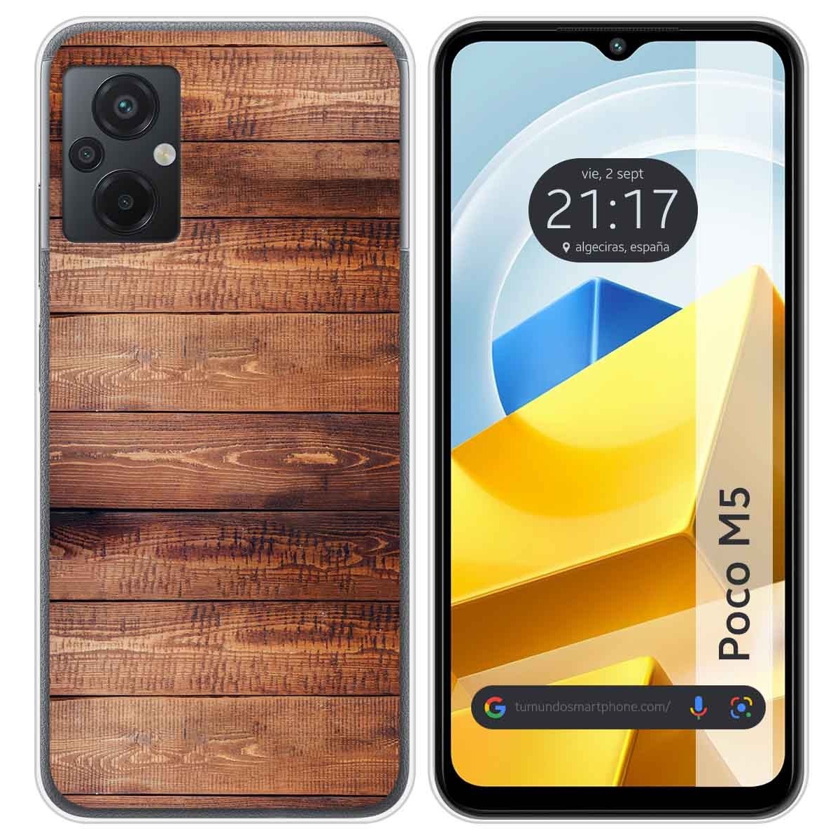 Funda Silicona para Xiaomi POCO M5 diseño Madera 02 Dibujos