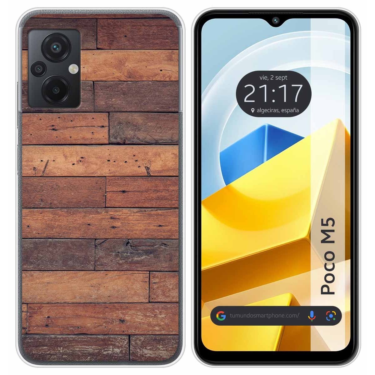 Funda Silicona para Xiaomi POCO M5 diseño Madera 03 Dibujos