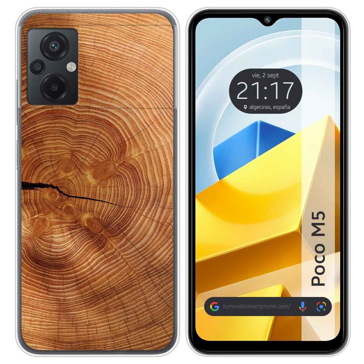 Funda Silicona para Xiaomi POCO M5 diseño Madera 04 Dibujos