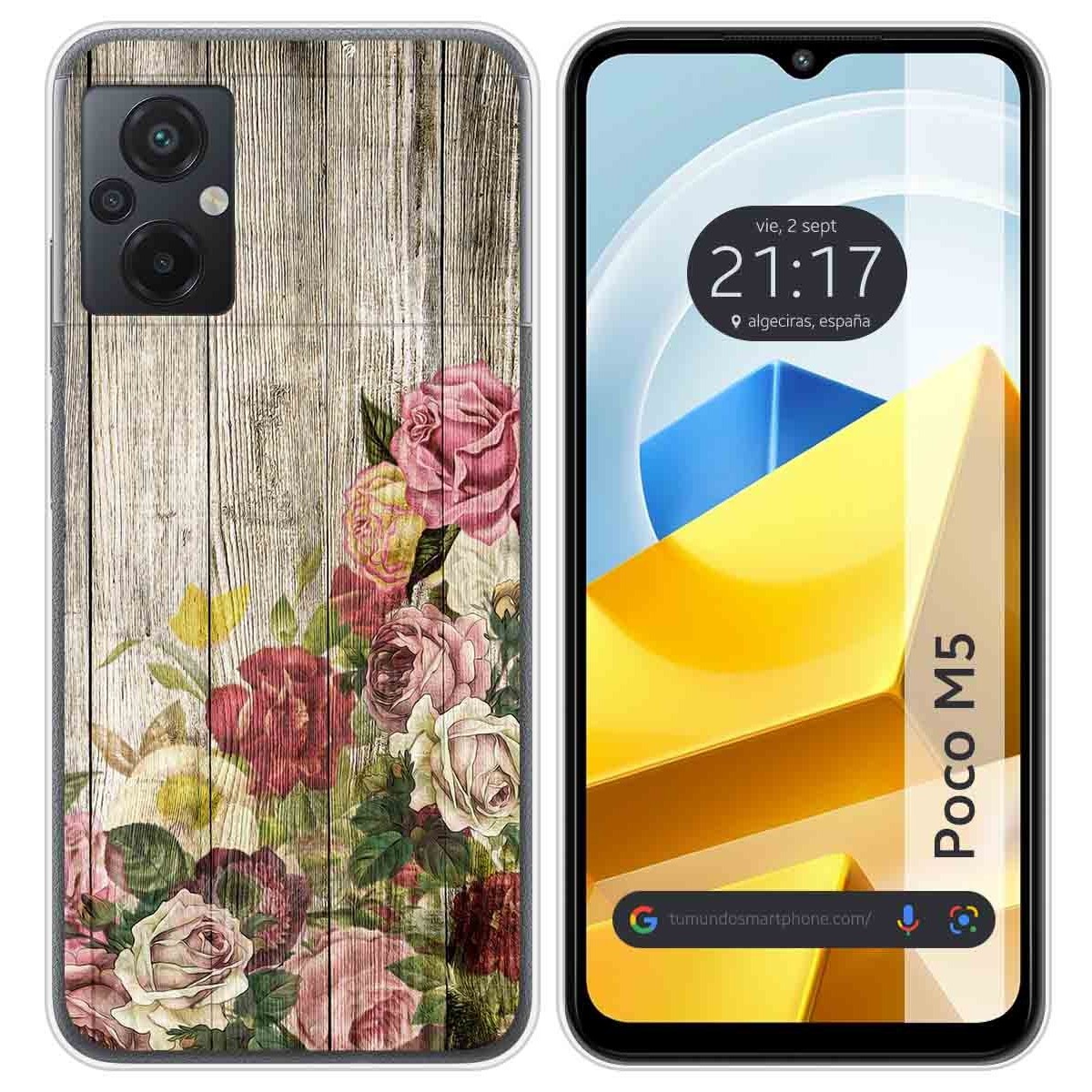 Funda Silicona para Xiaomi POCO M5 diseño Madera 08 Dibujos