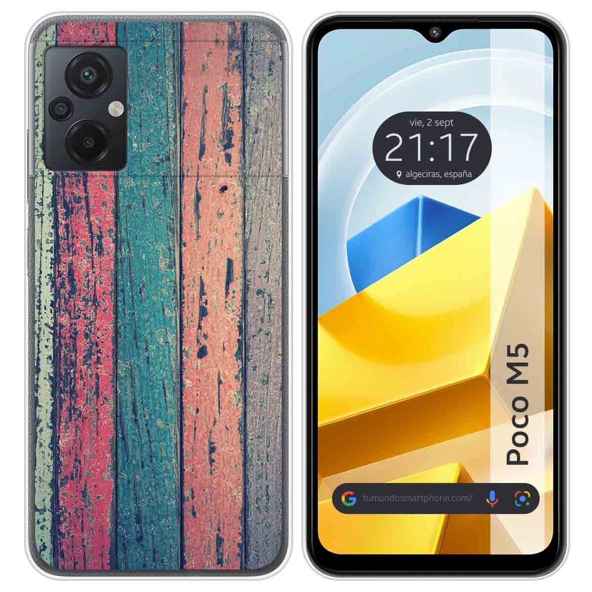 Funda Silicona para Xiaomi POCO M5 diseño Madera 10 Dibujos