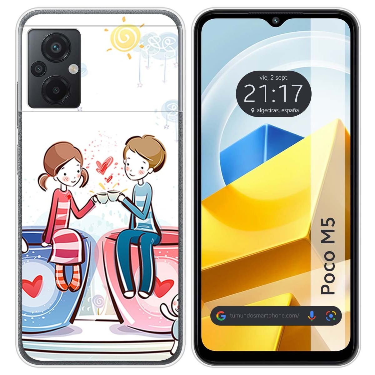 Funda Silicona para Xiaomi POCO M5 diseño Café Dibujos