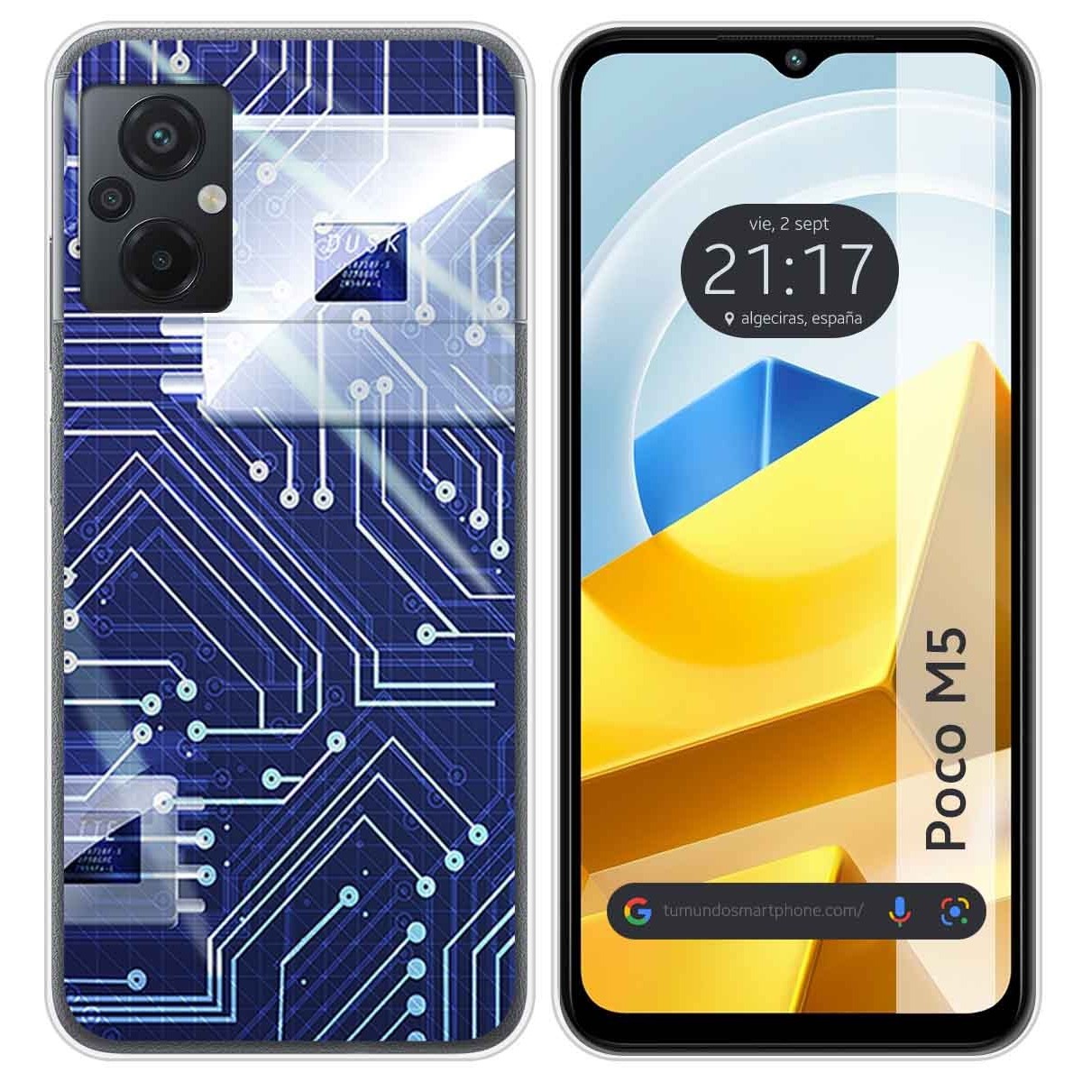 Funda Silicona para Xiaomi POCO M5 diseño Circuito Dibujos