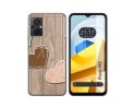 Funda Silicona para Xiaomi POCO M5 diseño Corazones Madera Dibujos