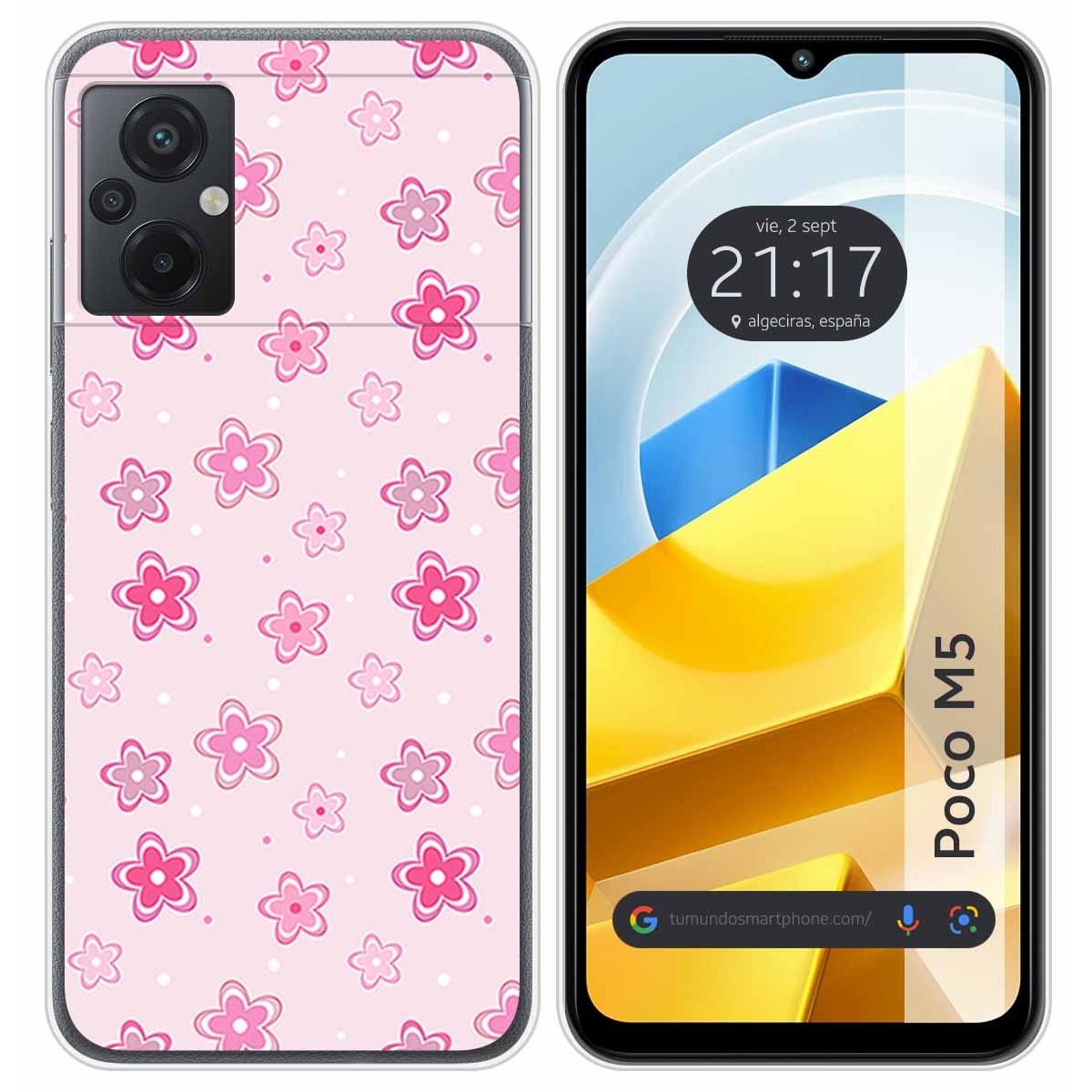 Funda Silicona para Xiaomi POCO M5 diseño Flores Dibujos