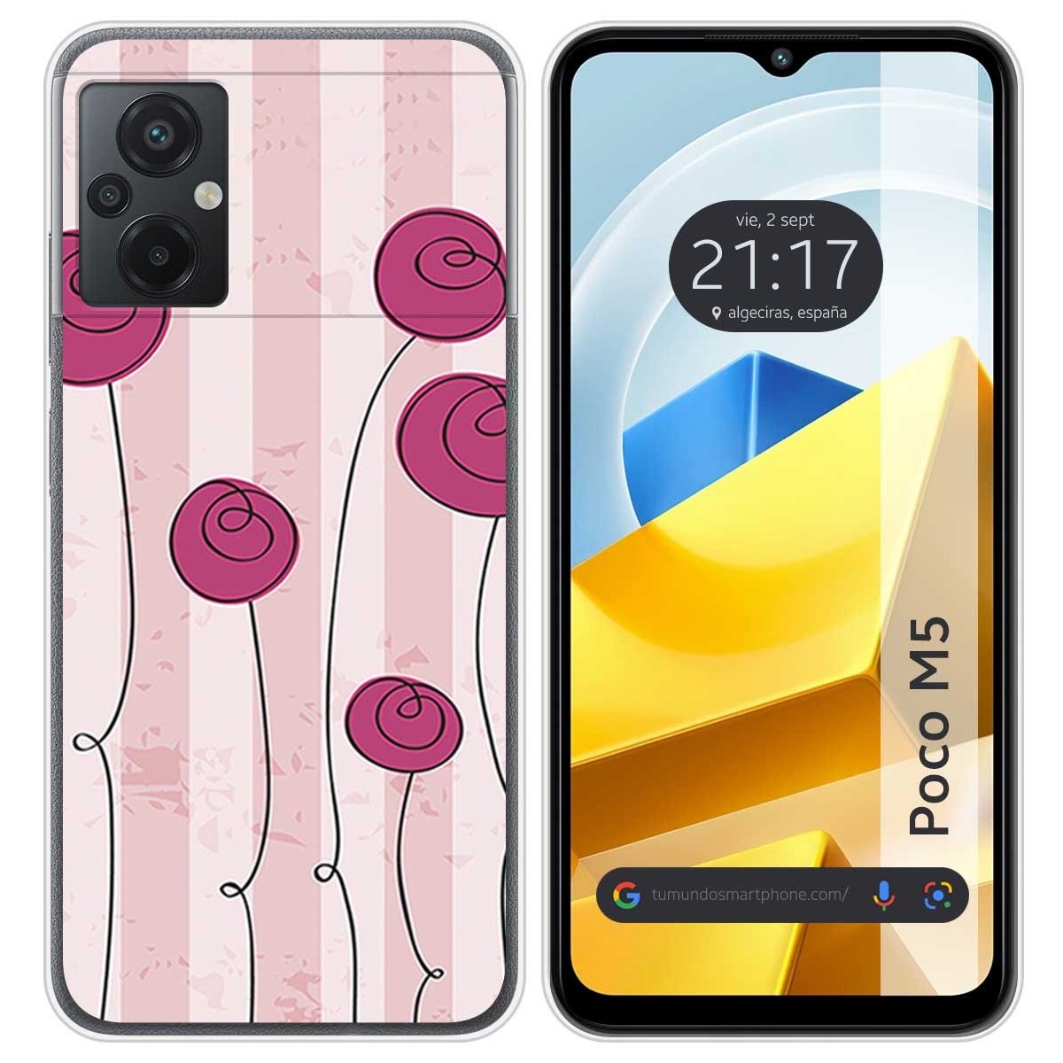 Funda Silicona para Xiaomi POCO M5 diseño Flores Vintage Dibujos