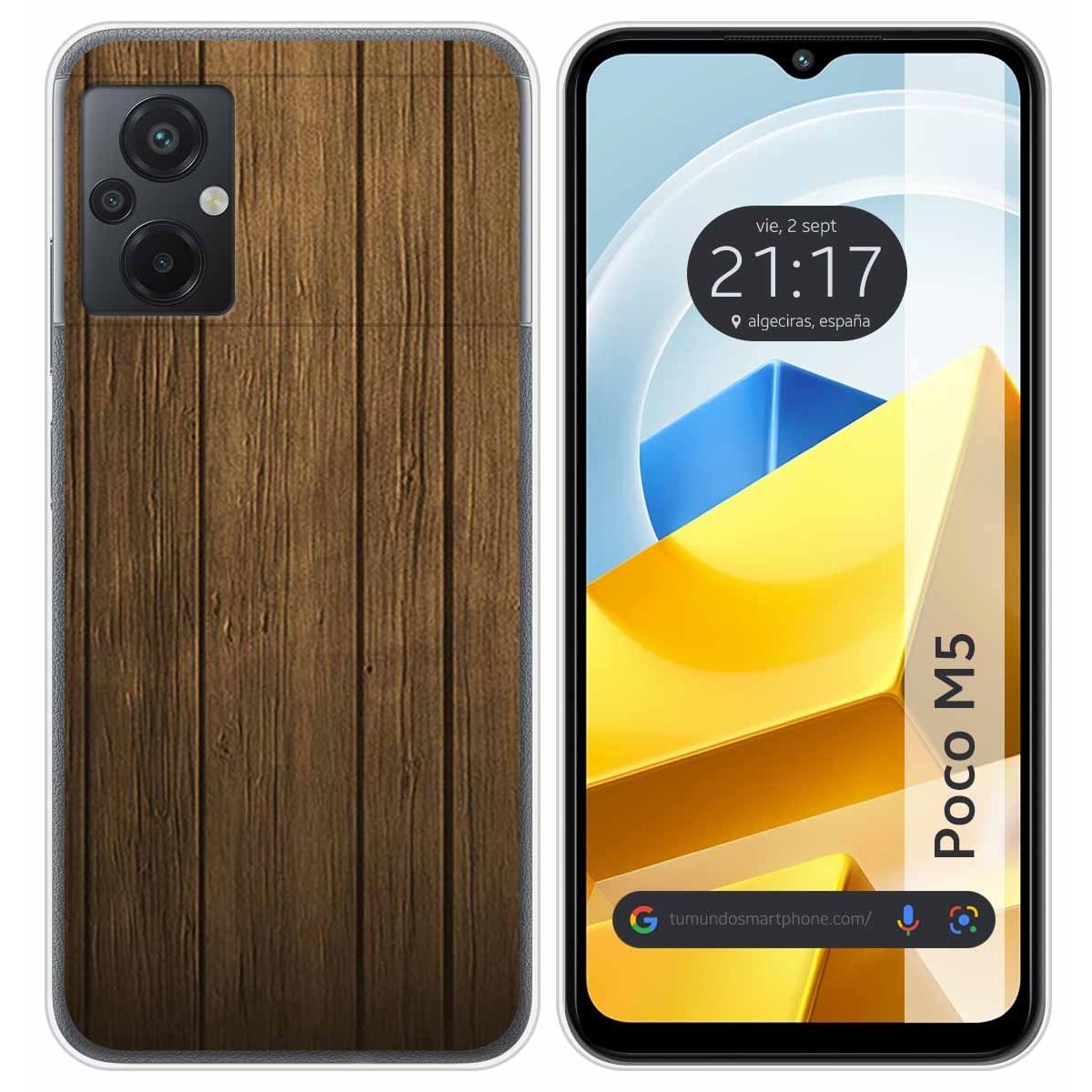 Funda Silicona para Xiaomi POCO M5 diseño Madera Dibujos
