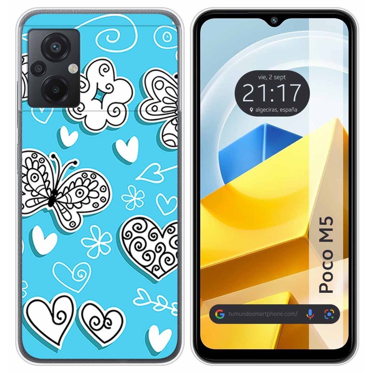 Funda Silicona para Xiaomi POCO M5 diseño Mariposas Dibujos