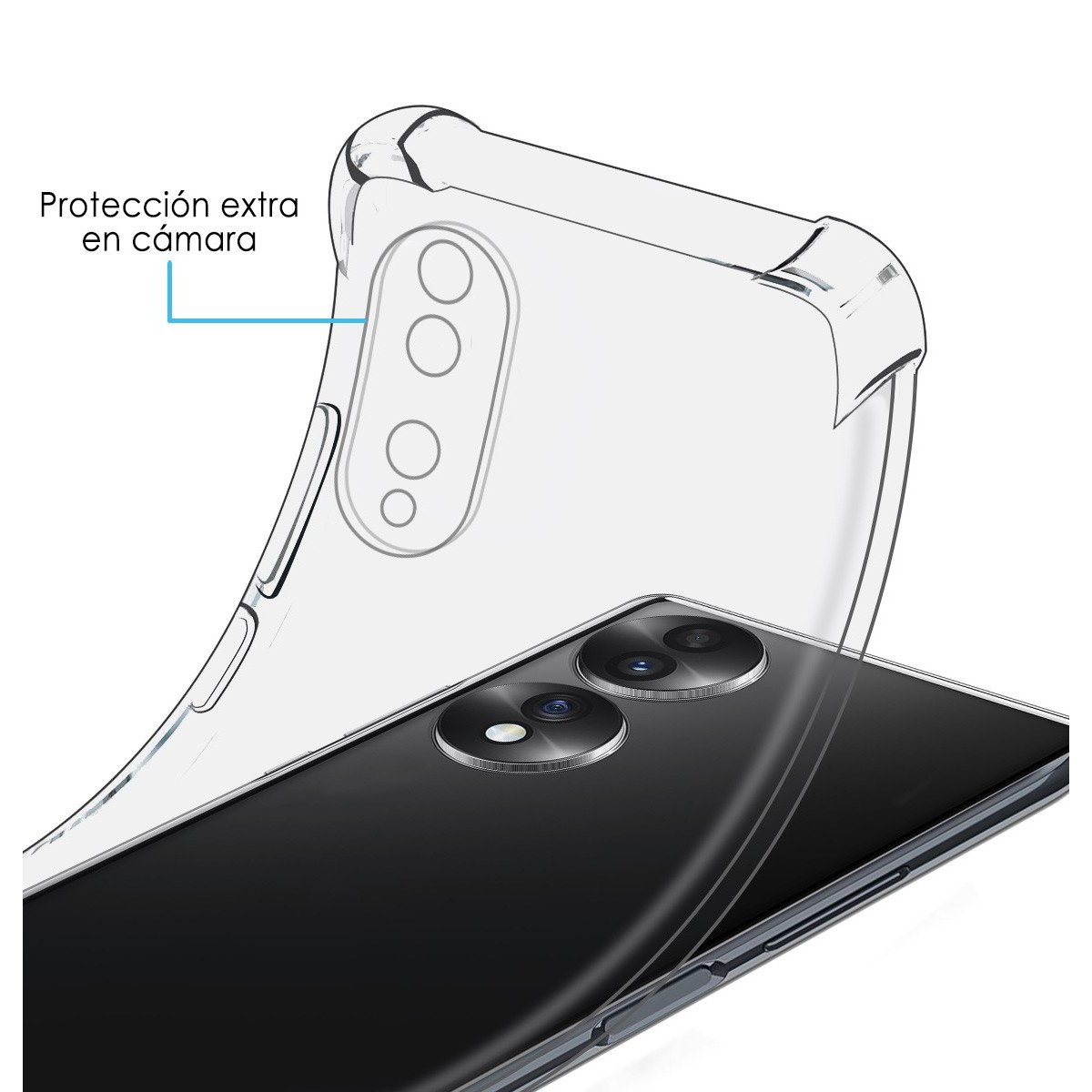 Funda Silicona Antigolpes Transparente para Huawei Honor 70 5G