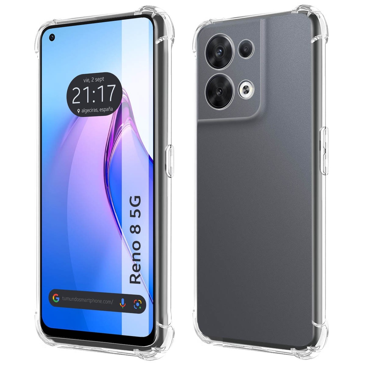 Funda Silicona Antigolpes Transparente para Oppo Reno 8 5G