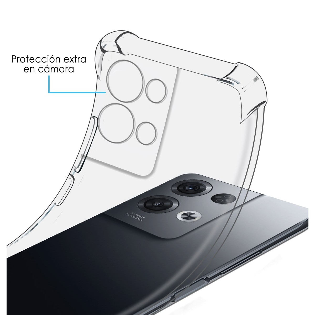 Funda Silicona Antigolpes Transparente para Oppo Reno 8 Pro 5G