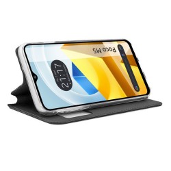 Funda Libro Soporte con Ventana para Xiaomi POCO M5 color Negra 2