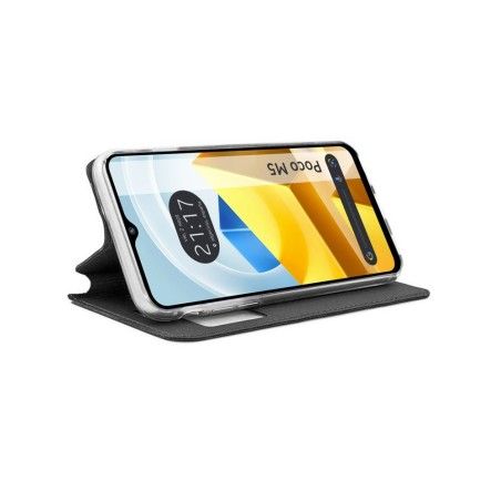 Funda Libro Soporte con Ventana para Xiaomi POCO M5 color Negra