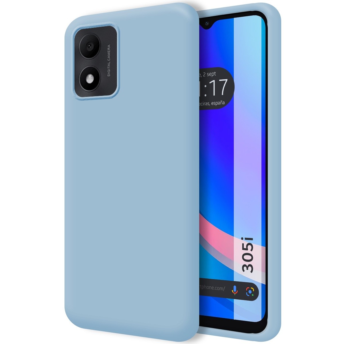 Funda Silicona Líquida Ultra Suave para TCL 305i color Azul