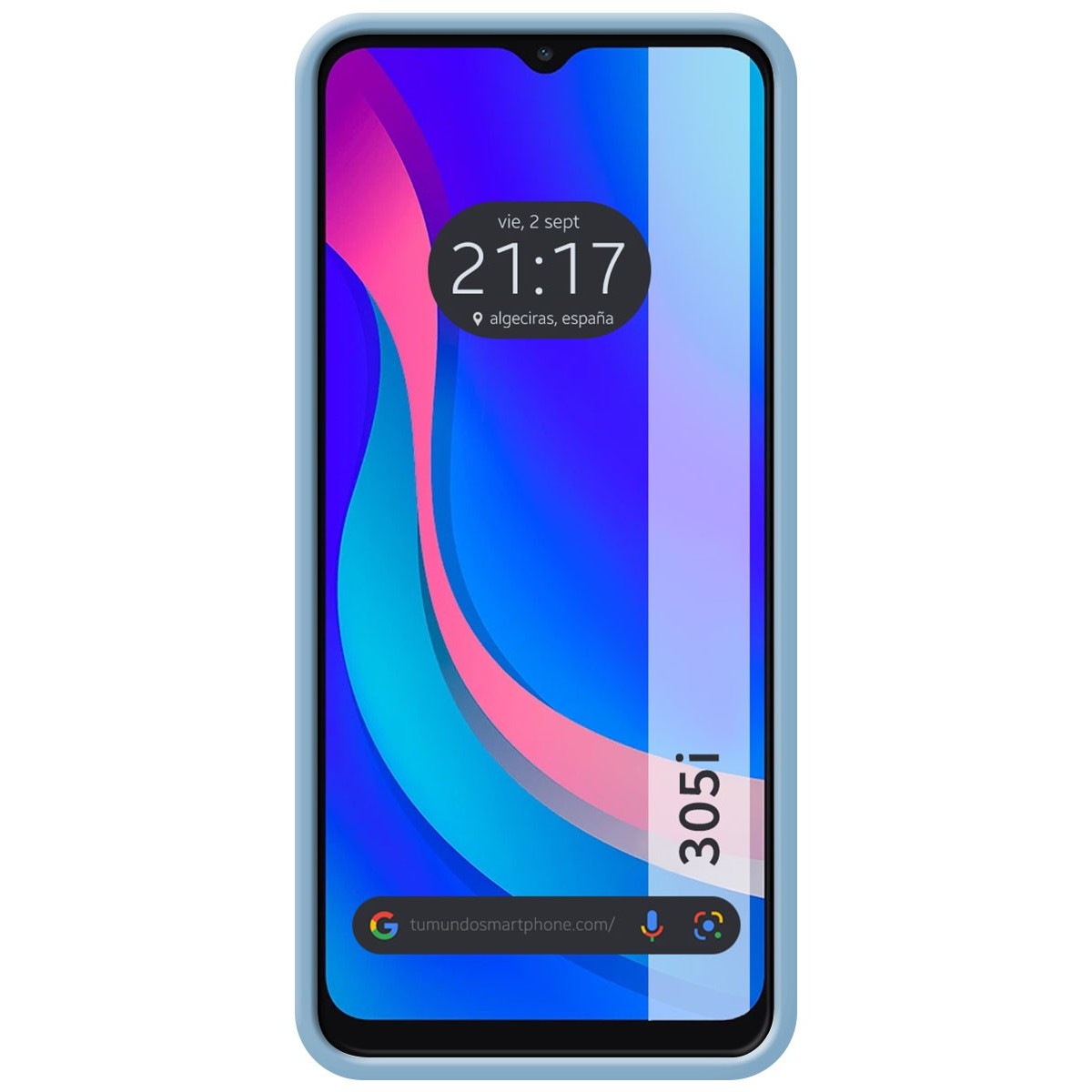 Funda Silicona Líquida Ultra Suave para TCL 305i color Azul