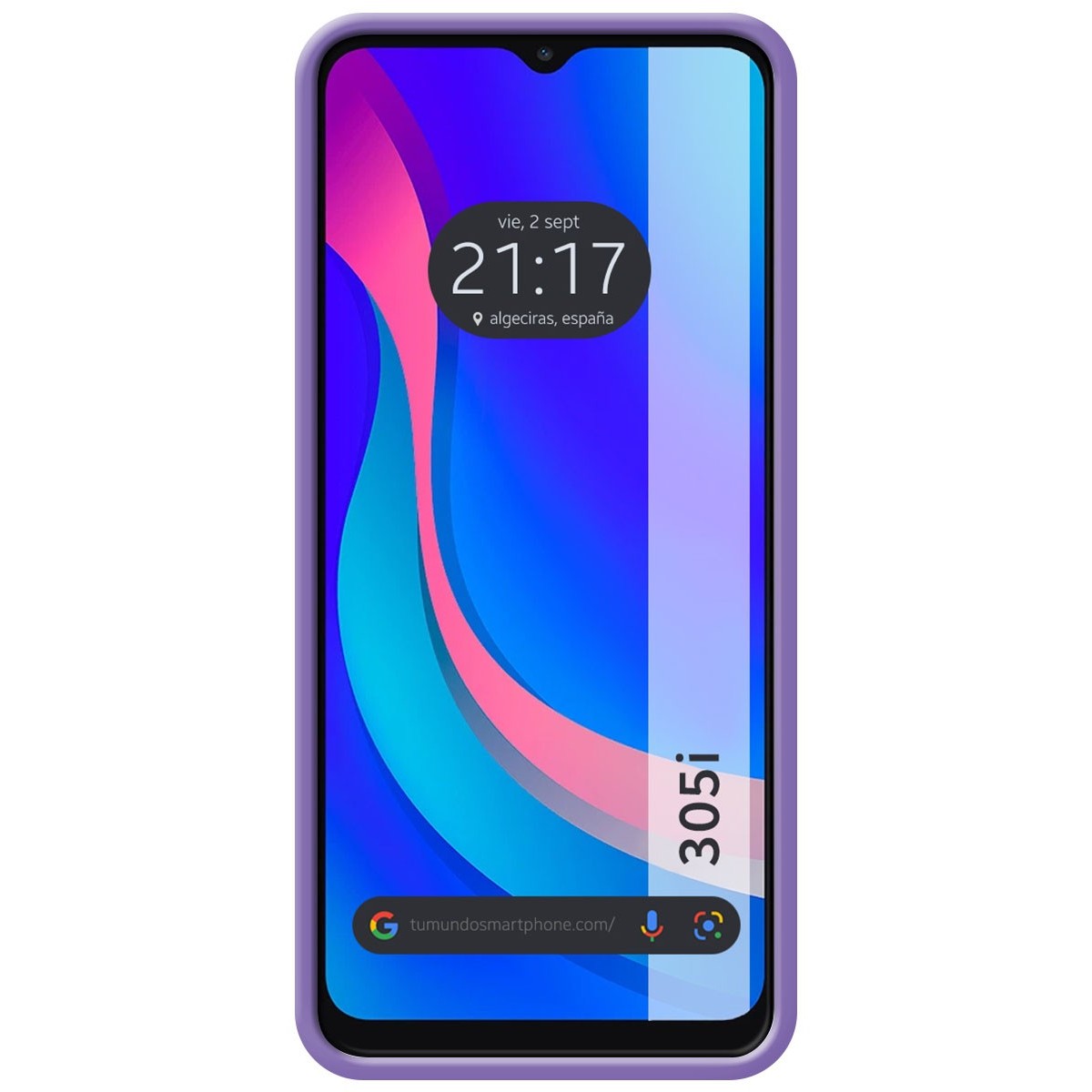 Funda Silicona Líquida Ultra Suave para TCL 305i color Morada