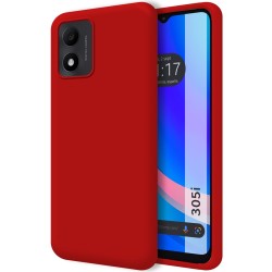 Funda Silicona Líquida Ultra Suave para TCL 305i color Roja
