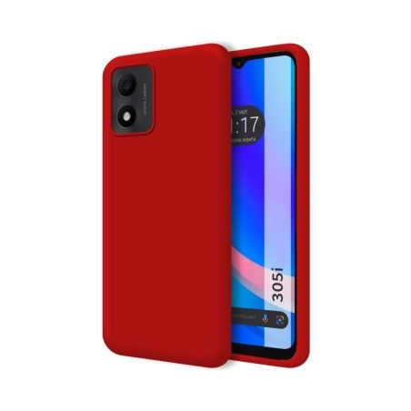 Funda Silicona Líquida Ultra Suave para TCL 305i color Roja