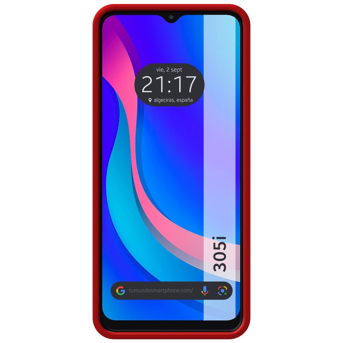 Funda Silicona Líquida Ultra Suave para TCL 305i color Roja