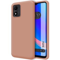 Funda Silicona Líquida Ultra Suave para TCL 305i color Rosa