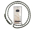 Funda Colgante Transparente para Huawei Honor 70 5G con Cordon Verde / Dorado