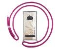Funda Colgante Transparente para Huawei Honor 70 5G con Cordon Rosa Fucsia