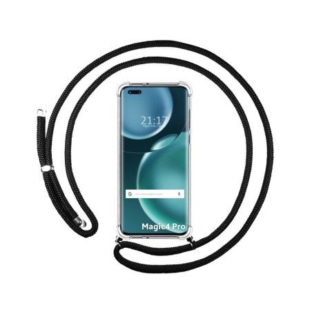 Funda Colgante Transparente para Huawei Honor Magic 4 Pro 5G con Cordon Negro
