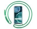 Funda Colgante Transparente para Huawei Honor Magic 4 Pro 5G con Cordon Verde Agua