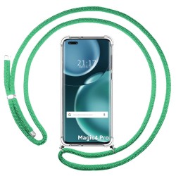 Funda Colgante Transparente para Huawei Honor Magic 4 Pro 5G con Cordon Verde Agua