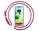 Funda Colgante Transparente para Xiaomi Redmi A1 con Cordon Rosa Fucsia