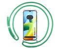 Funda Colgante Transparente para Xiaomi Redmi A1 con Cordon Verde Agua