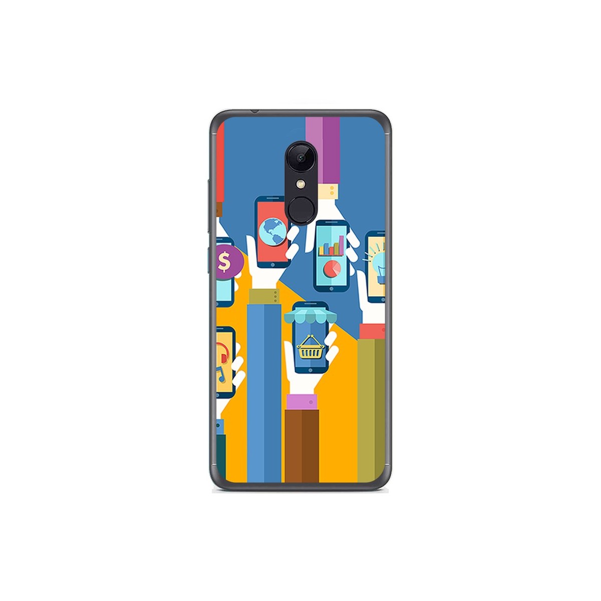 Funda Gel Tpu para Xiaomi Redmi 5 Diseño Apps Dibujos