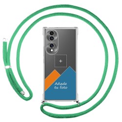 Personaliza tu Funda Colgante Transparente para Huawei Honor 70 5G con Cordon Verde Agua Dibujo Personalizada