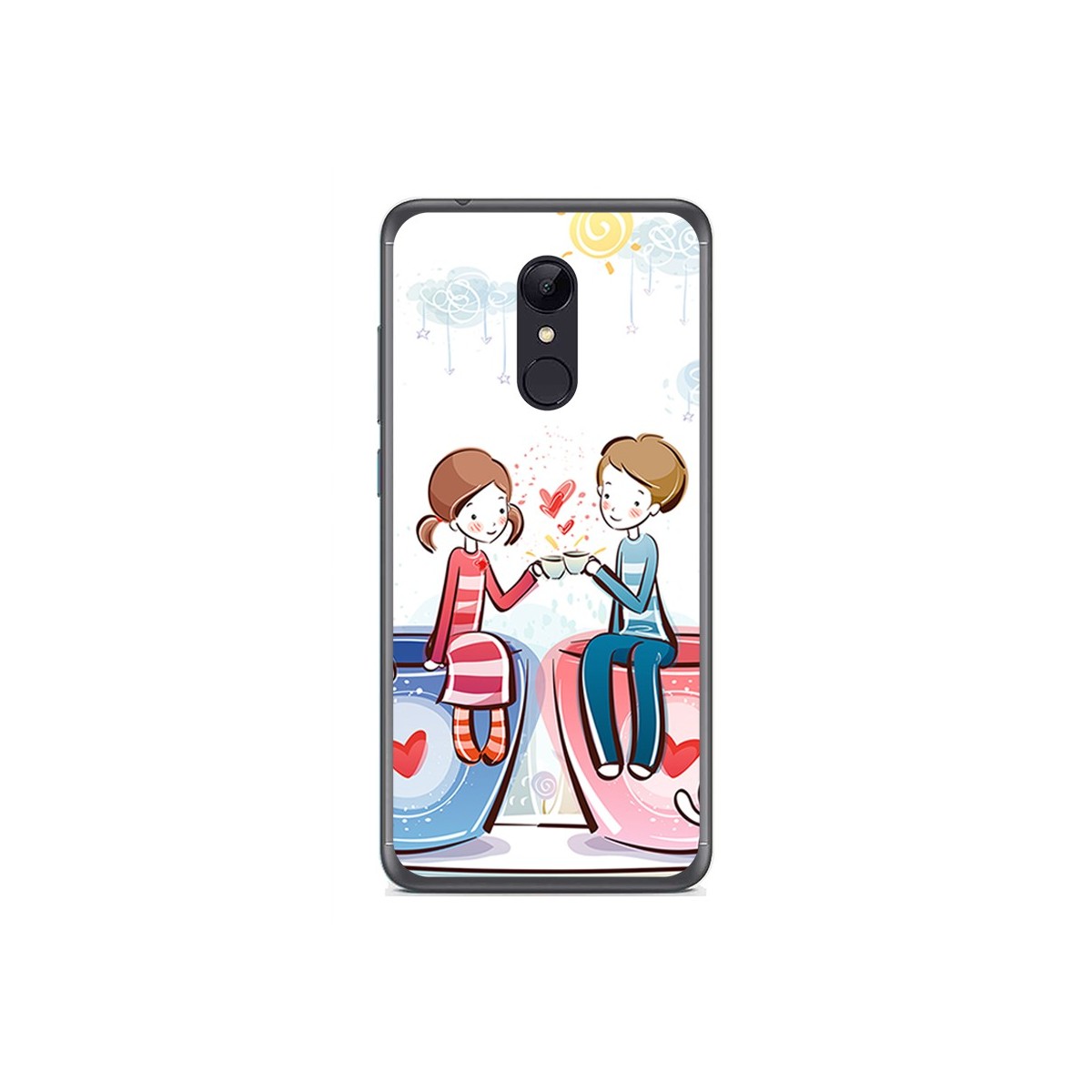 Funda Gel Tpu para Xiaomi Redmi 5 Diseño Cafe Dibujos