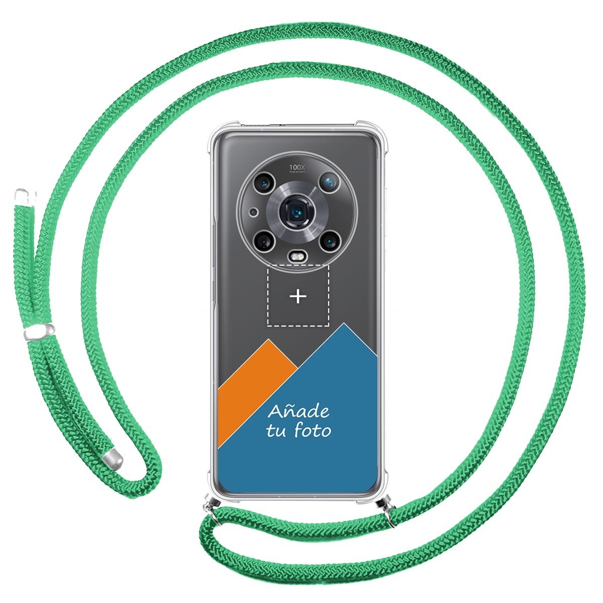 Personaliza tu Funda Colgante Transparente para Huawei Honor Magic 4 Pro 5G con Cordon Verde Agua Dibujo Personalizada