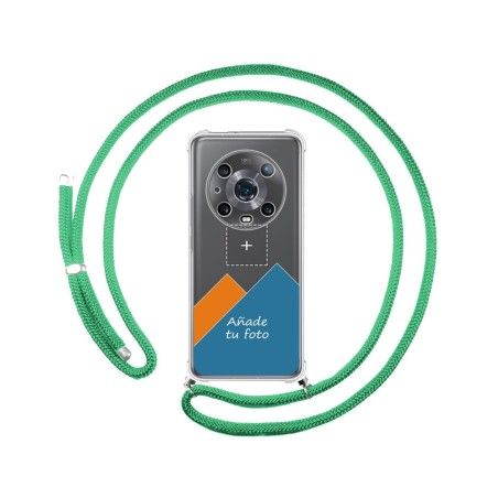 Personaliza tu Funda Colgante Transparente para Huawei Honor Magic 4 Pro 5G con Cordon Verde Agua Dibujo Personalizada