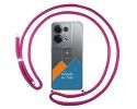 Personaliza tu Funda Colgante Transparente para Oppo Reno 8 Pro 5G con Cordon Rosa Fucsia Dibujo Personalizada
