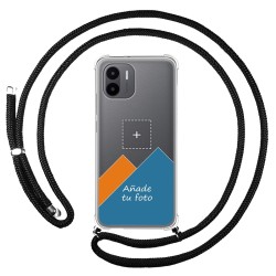 Personaliza tu Funda Colgante Transparente para Xiaomi Redmi A1 con Cordon Negro Dibujo Personalizada