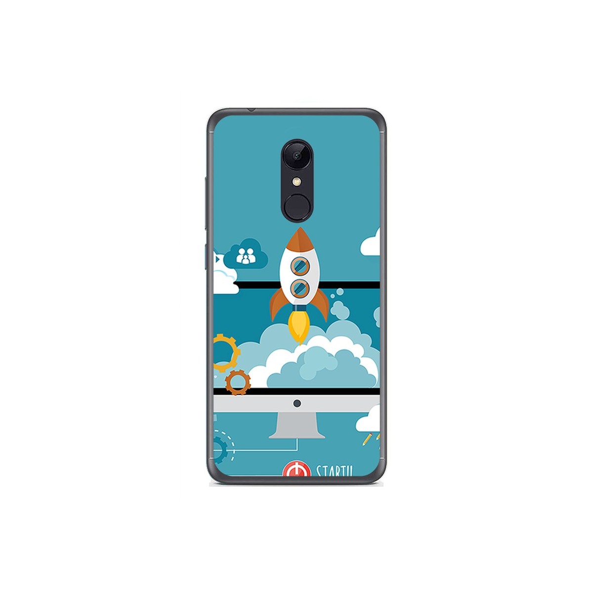 Funda Gel Tpu para Xiaomi Redmi 5 Diseño Cohete Dibujos