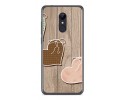 Funda Gel Tpu para Xiaomi Redmi 5 Diseño Corazones Madera Dibujos