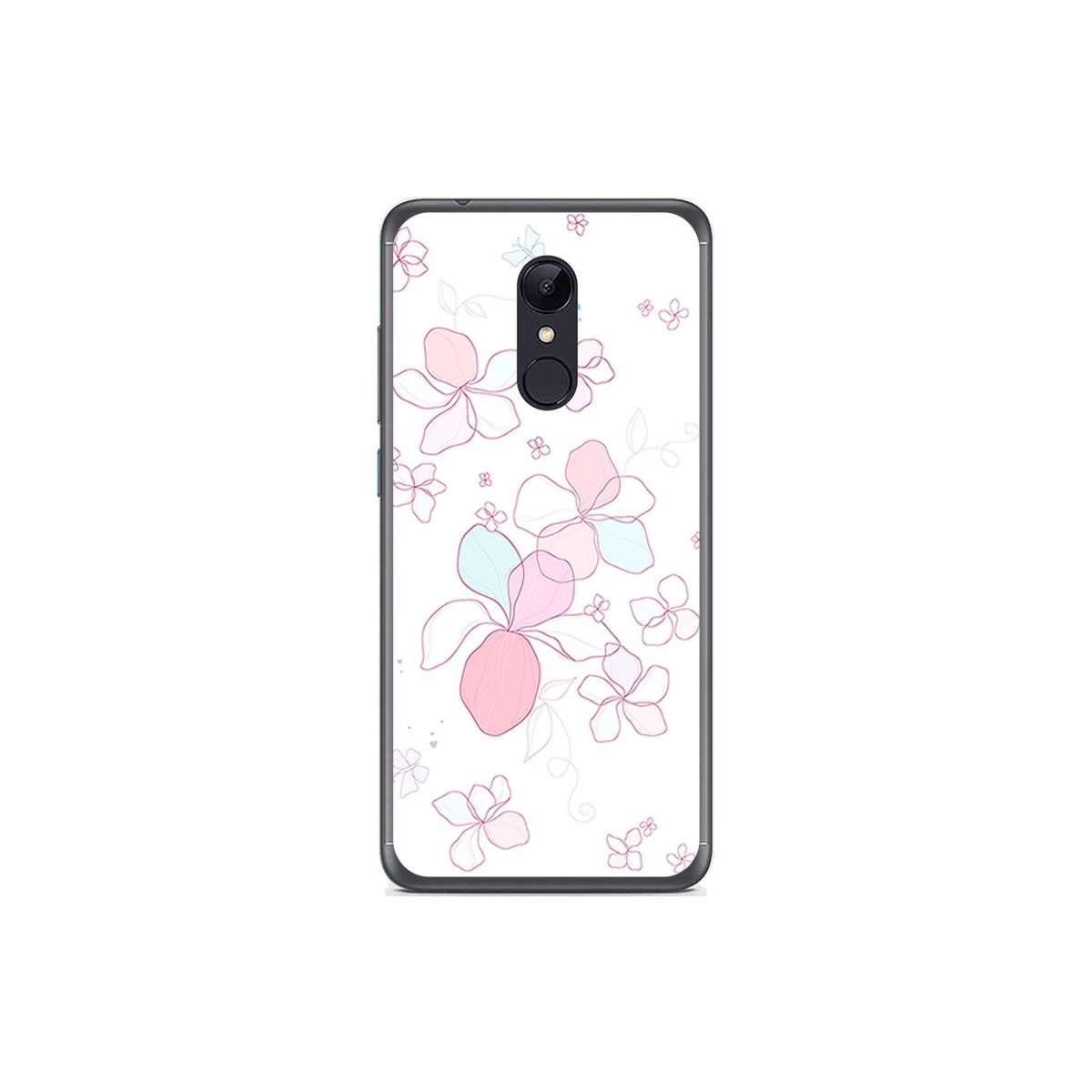 Funda Gel Tpu para Xiaomi Redmi 5 Diseño Flores Minimal Dibujos