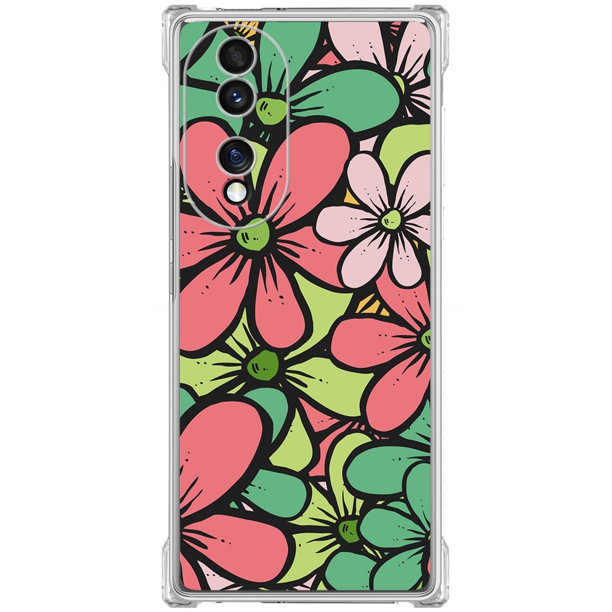 Funda Silicona Antigolpes para Huawei Honor 70 5G diseño Flores 02 Dibujos