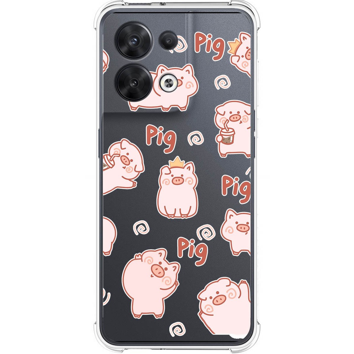 Funda Silicona Antigolpes para Oppo Reno 8 5G diseño Cerdos Dibujos