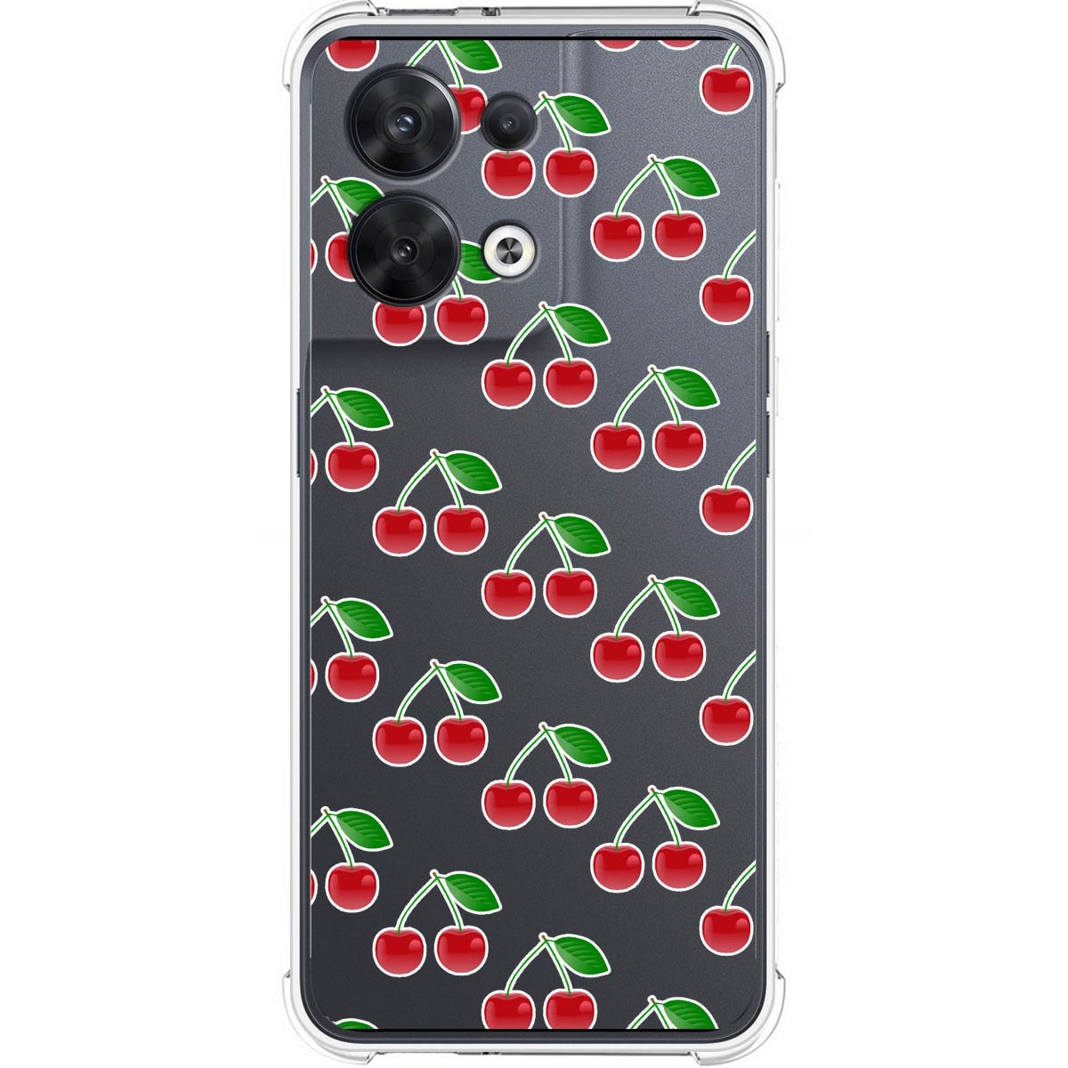 Funda Silicona Antigolpes para Oppo Reno 8 5G diseño Cerezas Dibujos
