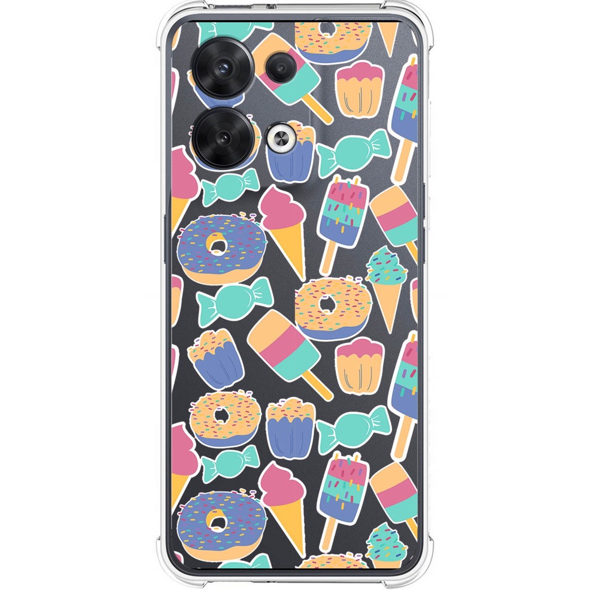 Funda Silicona Antigolpes para Oppo Reno 8 5G diseño Dulces 02 Dibujos