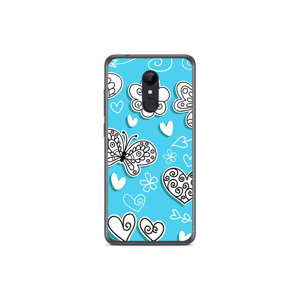 Funda Gel Tpu para Xiaomi Redmi 5 Diseño Mariposas Dibujos