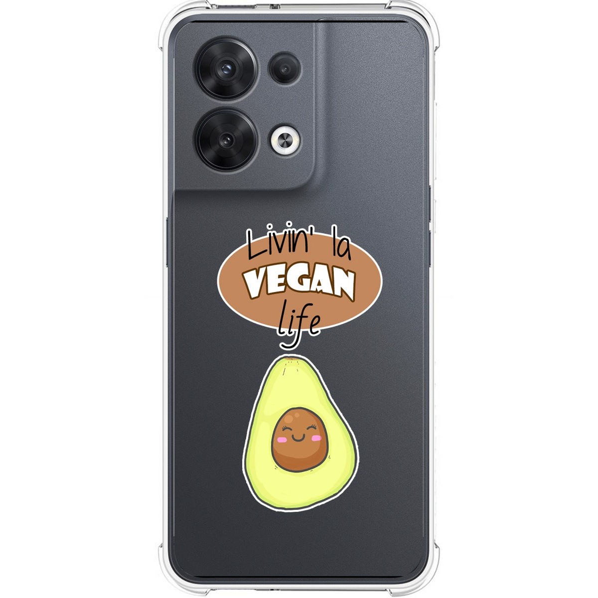 Funda Silicona Antigolpes para Oppo Reno 8 5G diseño Vegan Life Dibujos