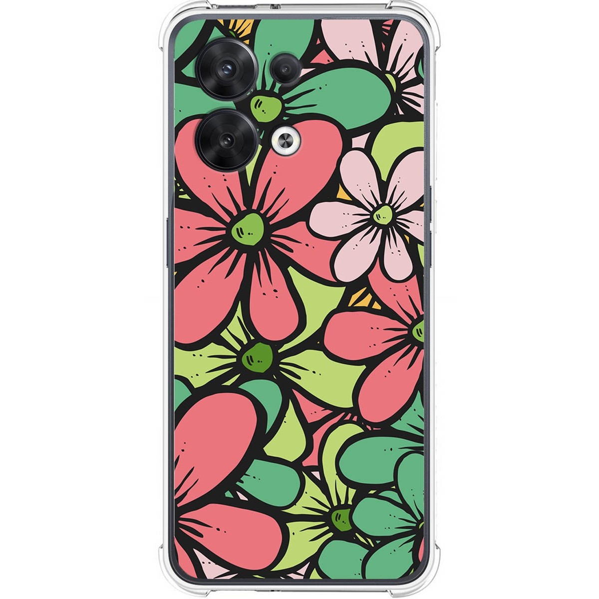Funda Silicona Antigolpes para Oppo Reno 8 5G diseño Flores 02 Dibujos
