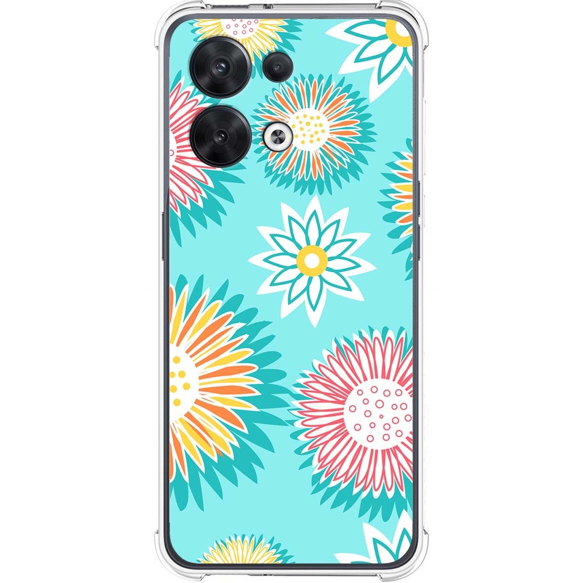 Funda Silicona Antigolpes para Oppo Reno 8 5G diseño Flores 05 Dibujos
